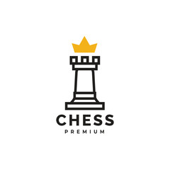Chess pawn logo vector icon with crown suitable for match or community