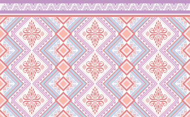 Geometric ethnic oriental seamless pattern traditional Design for background,carpet,wallpaper,clothing,wrapping,Batik,fabric,Vector illustration.embroidery style.