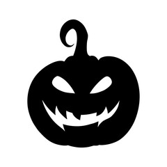 silhouette of a Halloween pumpkin. black icon of a pumpkin. vector logo of a jack o lantern. graphic element for halloween design