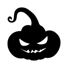 silhouette of a Halloween pumpkin. black icon of a pumpkin. vector logo of a jack o lantern. graphic element for halloween design