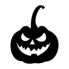 silhouette of a Halloween pumpkin. black icon of a pumpkin. vector logo of a jack o lantern. graphic element for halloween design