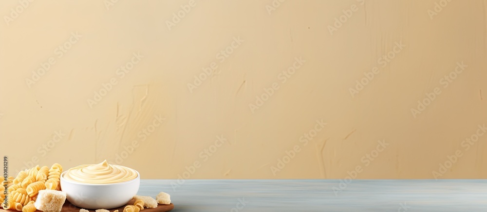 Aufkleber a small bowl of creamy peanut pasta, along with a bowl of peanut butter and peanuts, is placed on a 