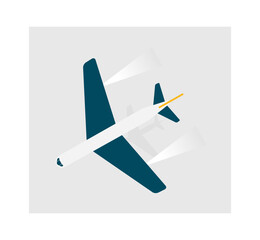 Flying plane. Colorful flat style vector illustration. Sign, icon, symbol.