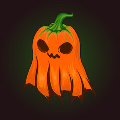 Halloween Pumking ghost vector design