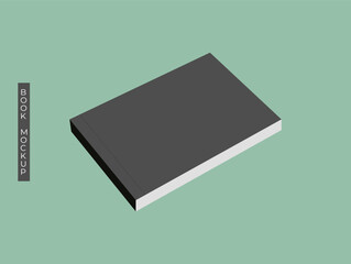 Realistic blank book cover mockup.