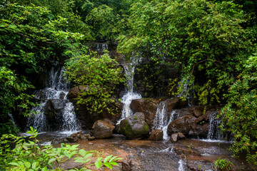 Small waterfalls during rainy days in Western Ghat of Maharashtra near Pune city, India.