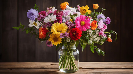 A Vase Overflowing with Exquisite Flower Bouquet