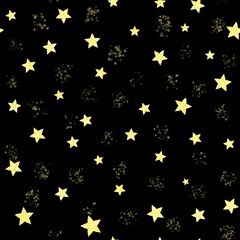 glitter golden stars on back seamless background