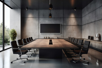 minimalist and cool conference room - Powered by Adobe