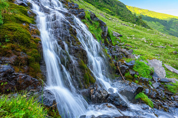 Waterfall in Fagaras Mountains, Romania.