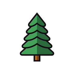 Christmas tree icon. Simple style. Vector illustration