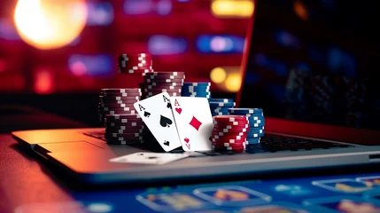Foto op Plexiglas Someone playing online casino on their computer © Charlotte