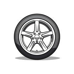 Steering wheel icon in flat style on white background. Vector illustration
