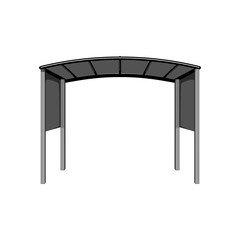 outside pergola patio cartoon. house window, building sky, blue aluminum outside pergola patio sign. isolated symbol vector illustration