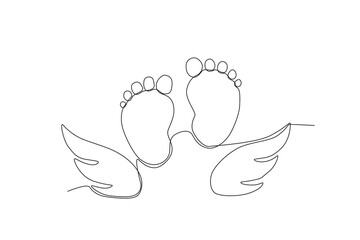 soles of the baby's feet and wings. Pregnancy and infant loss awareness month