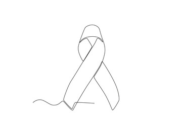 A ribbon symbolizes the loss of a baby. Pregnancy and infant loss awareness month
