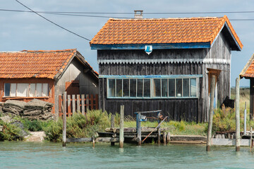 Maison de pêcheurs, La Tremblade, riviere La Seudre, Charente Maritime, 17, France