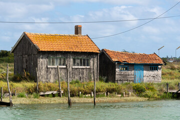 Maison de pêcheurs, La Tremblade, riviere La Seudre, Charente Maritime, 17, France