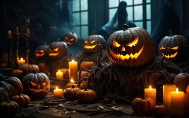 Eerie Pumpkin Decorations - Scary Halloween Night