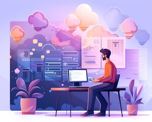 graphic isolated cartoon vector illustrations, graphic resources for websites, landing pages, and sales funnels (Generative AI) 