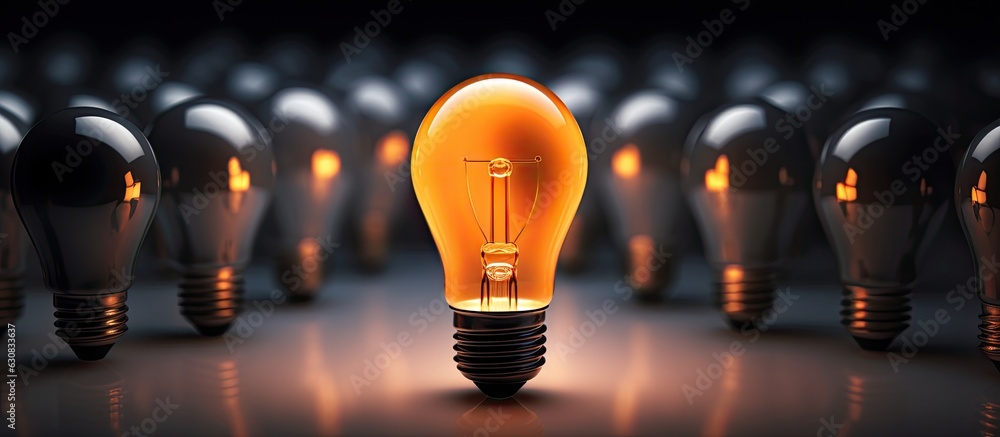 Poster individuality is depicted by a bright light bulb that stands out from the crowd, leaving space for c
