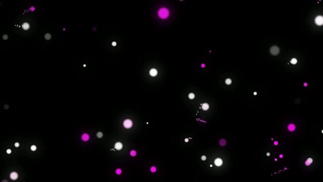 Particles on Black Background. Glitter Particles with Stars. Bokeh Shiny Particles Loop Animation.