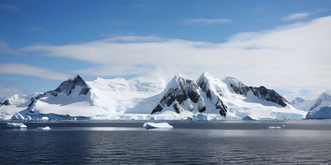 Fototapeta na wymiar Antarctica is pristine wilderness of snow is home to a large variety of polar wildlife.