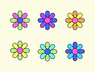 Colourful flowers shape. Vector. Illustration.