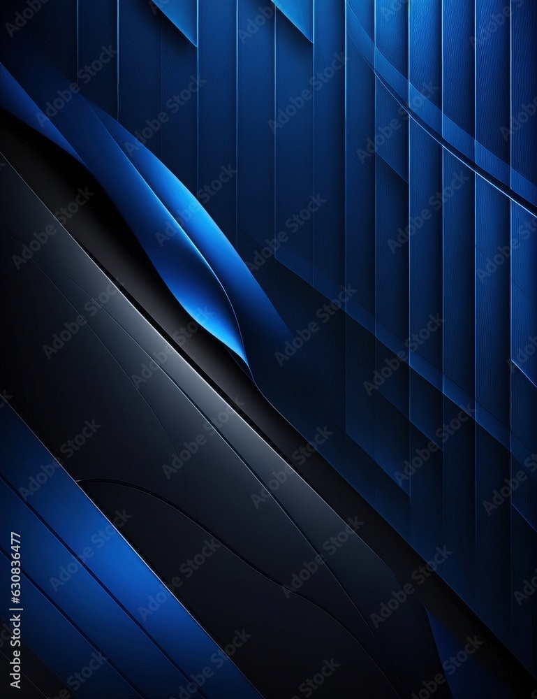 Poster dynamic red and blue abstract forms with generative ai technology