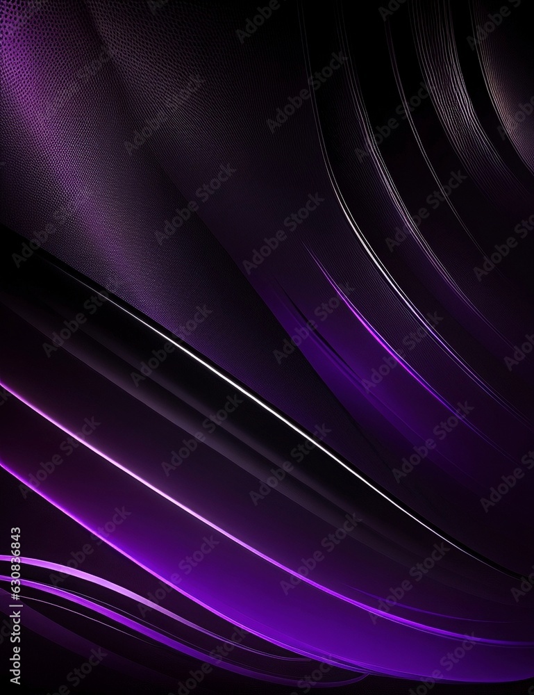 Aufkleber black and purple dynamic and abstract shapes background with generative ai technology