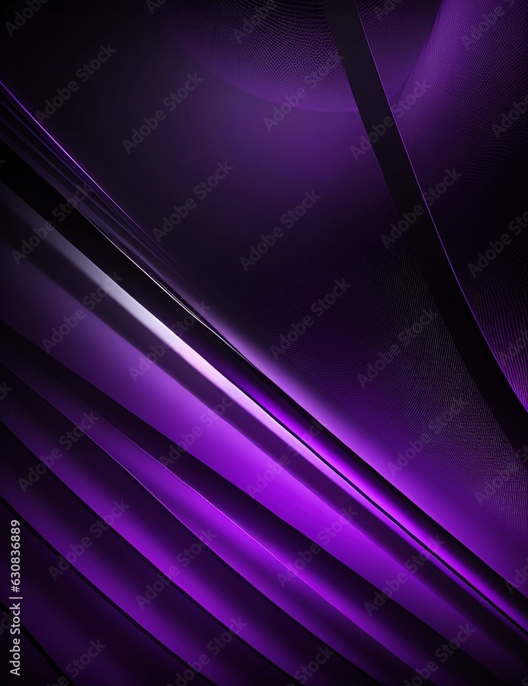 Poster black and purple dynamic and abstract shapes background with generative ai technology