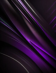 Black and Purple Dynamic and Abstract shapes background with Generative AI technology