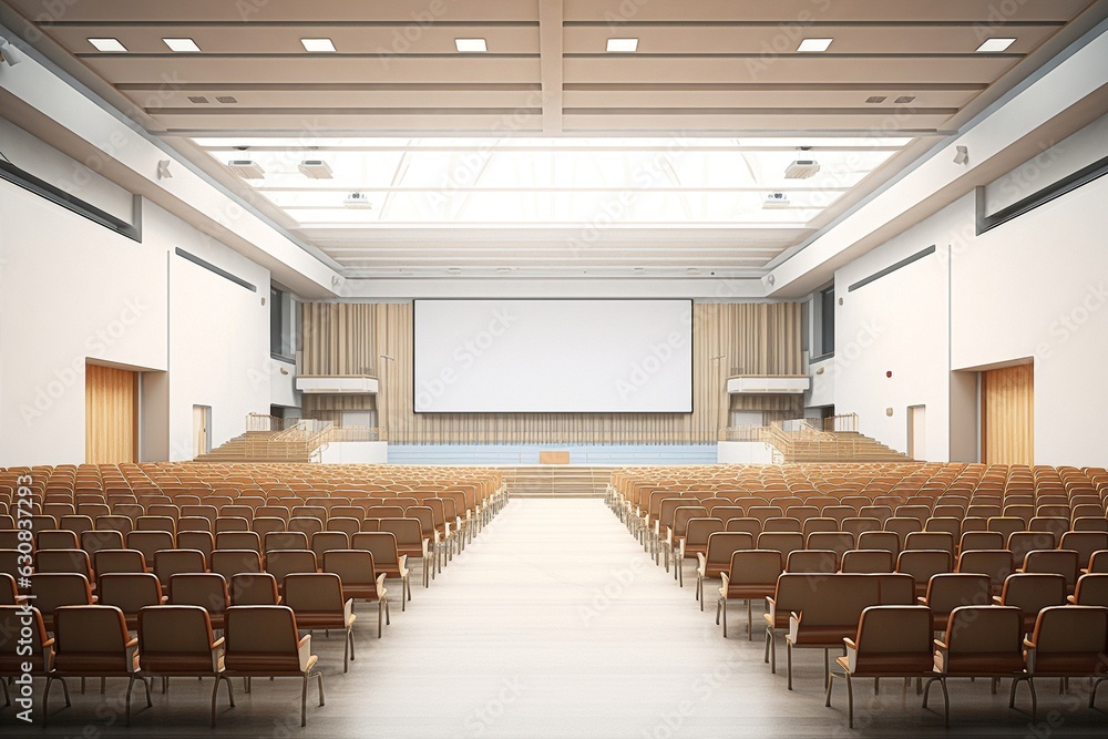 Poster empty assembly hall.