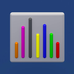 Graph or diagram icon 3d illustration