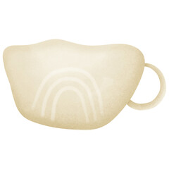 a nude cup with a rainbow on it isolated on transparent background 