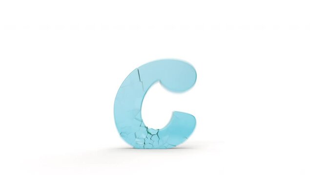 4K 3d animation of dynamic switch from letter C to D. English Letters Transitions from A to Z for Learning Alphabet.