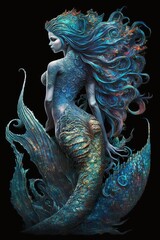 full body mermaid with a tail