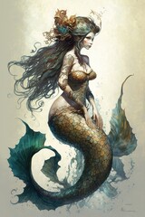 full body mermaid with a tail