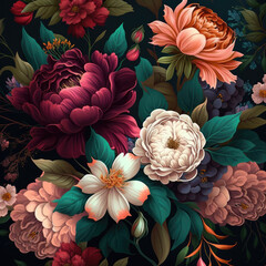 seamless floral pattern with flowers