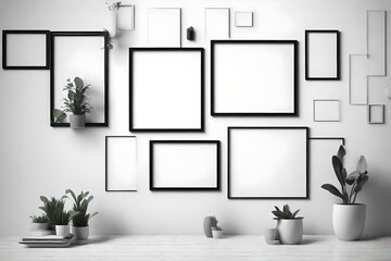 black frame on a white background. Mockup