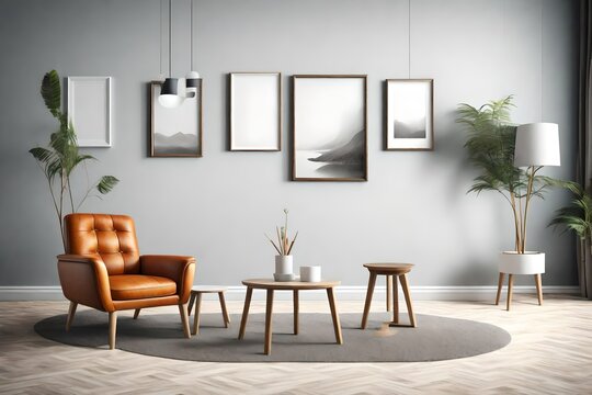 Modern Room and Picture frame composition chair of display Exhibition art lifestyle 