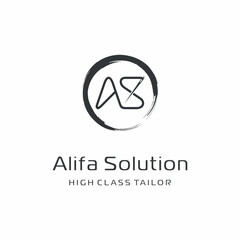Fototapeta premium letter a s with sewing needle inside circle, reliable and trustworthy tailor vector logo design inspiration