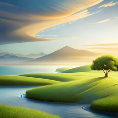 Obraz premium landscape with trees