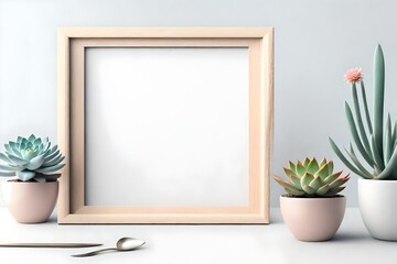 frame with flowers on the wall