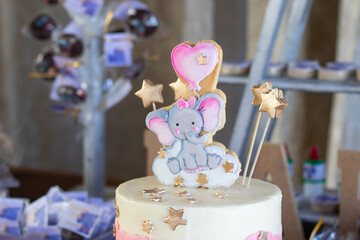 Pastel con galleta de elefante  © Paula