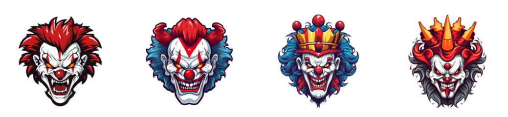 Cryptic Royalty: A Spine-Chilling Set and Collection of Creepy Crown Vector Logo Designs with Modern Illustration Concepts for Sport, Esport Team, Badge, Emblem, and T-shirt Printing
