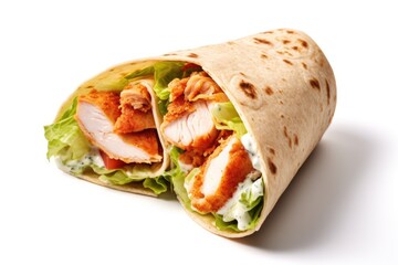 Meat Tortilla Wrap With Lettuce Sauce