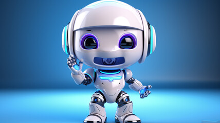 cute cartoon robot android, ai generated