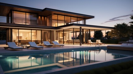 Obraz premium Panoramic view of a cluster of skyscrapers creating a stunning skyline.