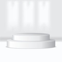 White round podium
